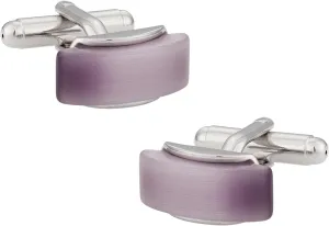 Cuff-Daddy Elegant Purple Cufflinks in Beveled Silver Frame with Presentation Box