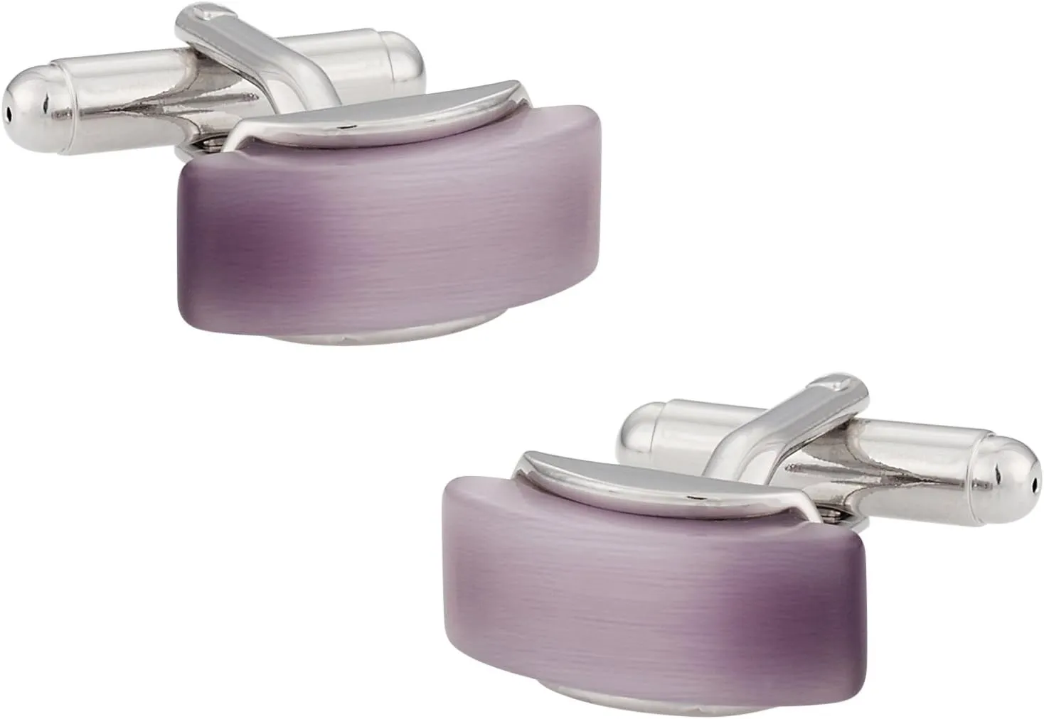 Cuff-Daddy Elegant Purple Cufflinks in Beveled Silver Frame with Presentation Box