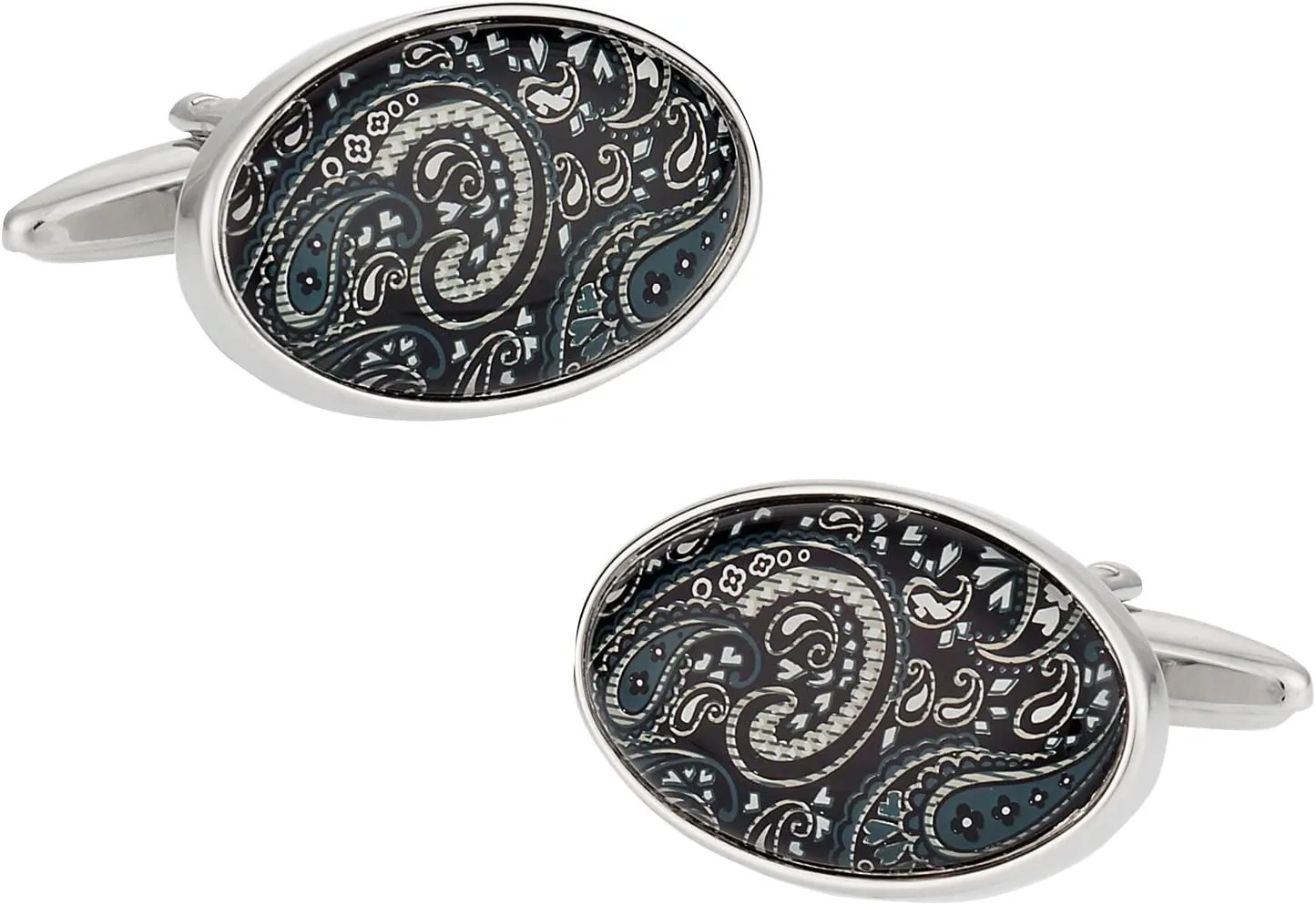 Cuff-Daddy Paisley Cufflinks in Black Cuff Links with Presentation Box