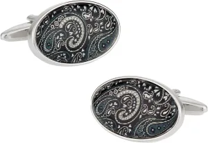 Cuff-Daddy Paisley Cufflinks in Black Cuff Links with Presentation Box