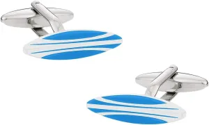 Cuff-Daddy Surfer Surfing Blue White Surfboard Cufflinks with Presentation Box