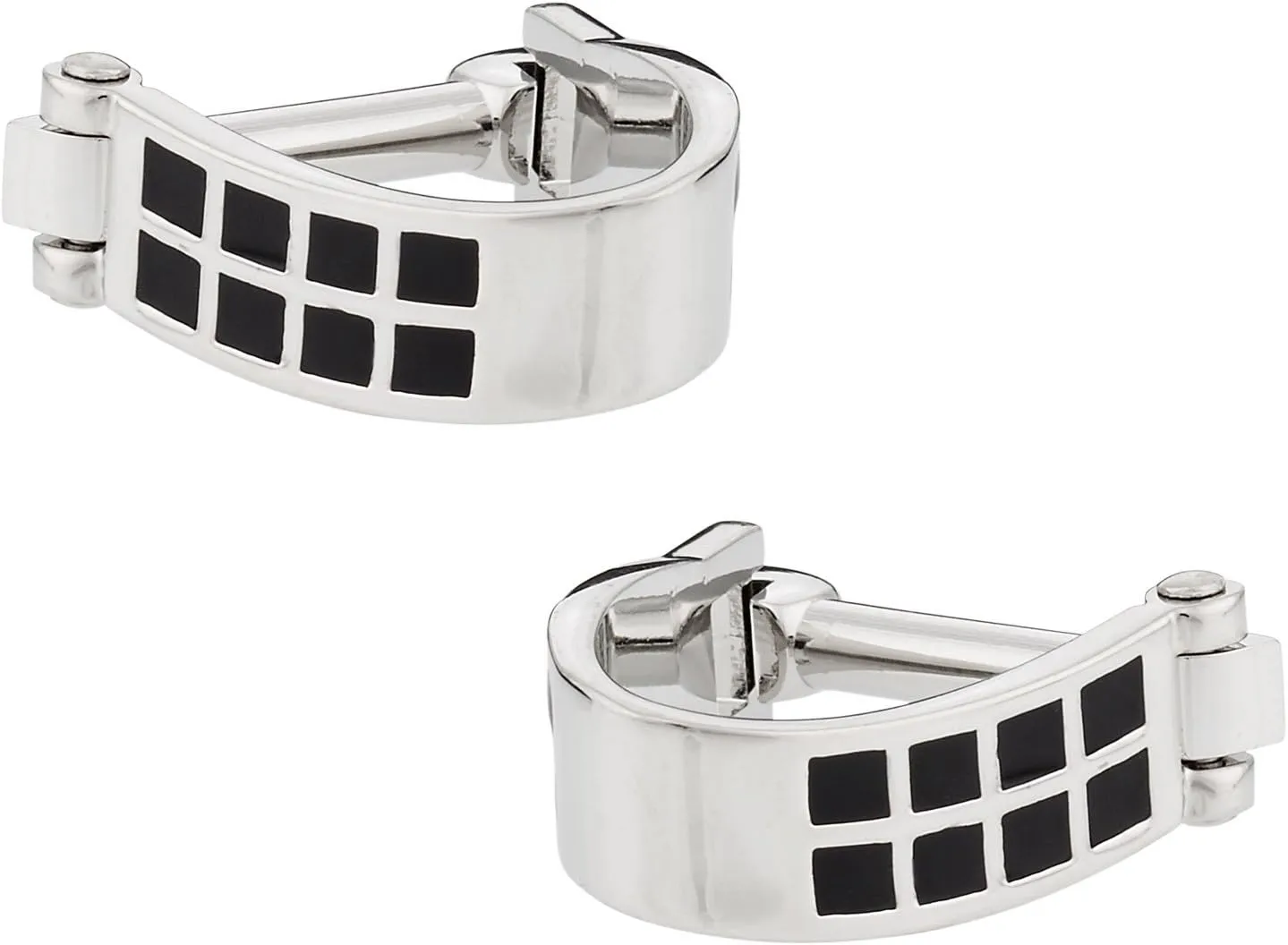 Cuff-Daddy Wrap Around Cufflinks - Silver Black with Presentation Box