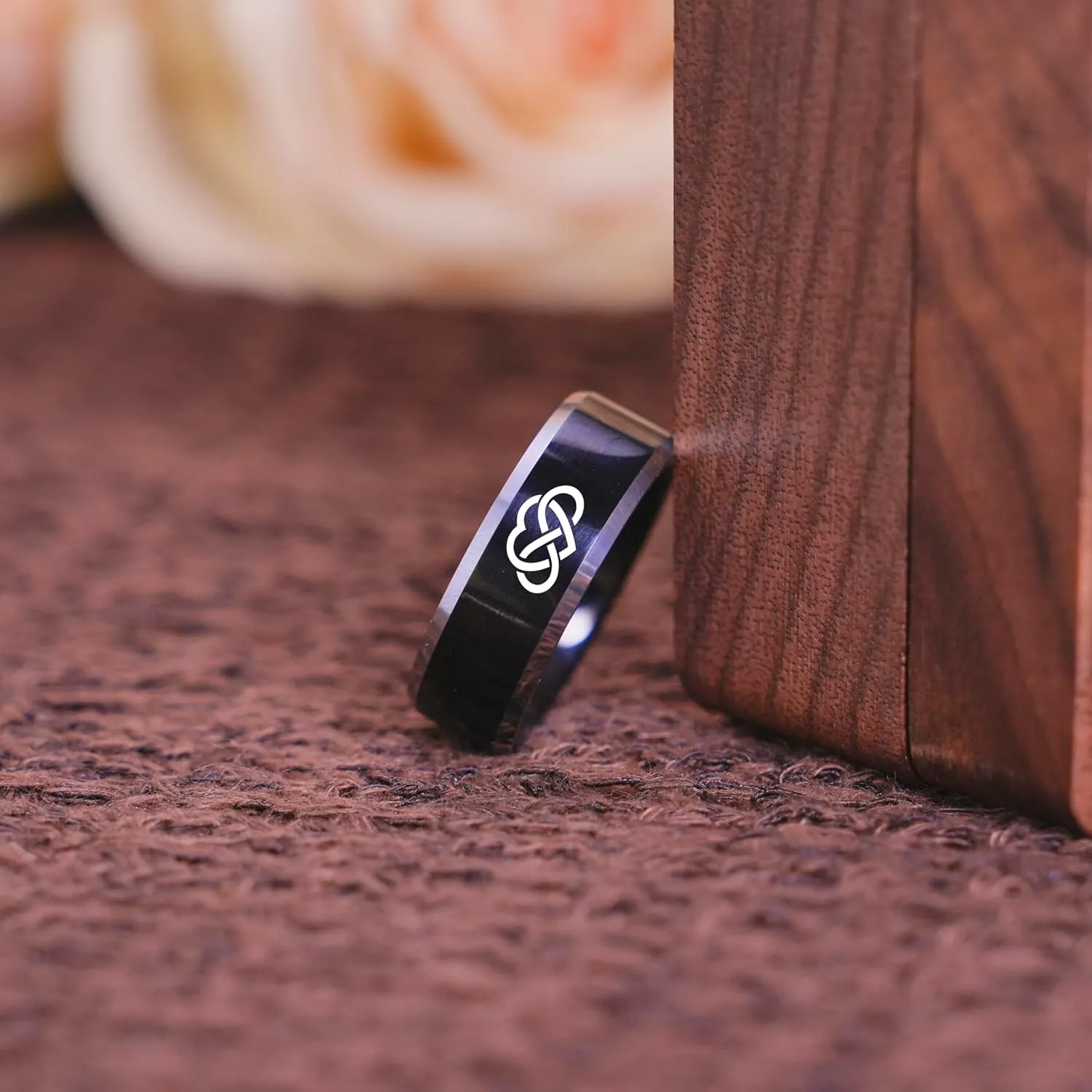 Custom Rings for Men Engraved Tungsten Wedding Band, 6MM/8MM Black Silver Red, Anniversary Promise Rings for Husband, Personalized Jewelry Engagement Gift