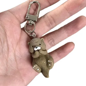 Cute Bag Pendant Cartoon Animal Keychain Backpack Pendant Stylish Animal Pendant Multifunctional Accessory for Women, Otter1