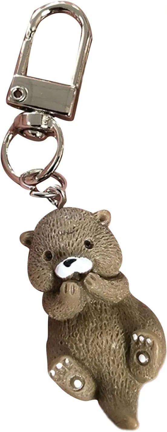 Cute Bag Pendant Cartoon Animal Keychain Backpack Pendant Stylish Animal Pendant Multifunctional Accessory for Women, Otter1