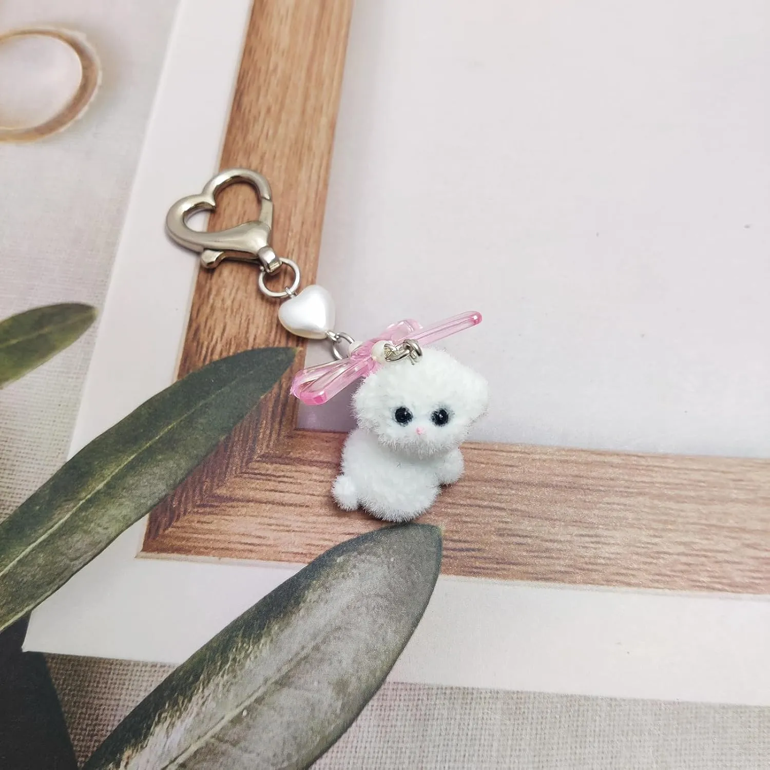 Cute Dog Keychain Fuzzy Dog Puppy Decor Keychain Aesthetic Y2K Bag Charms Stylish Dog Pendant Keychains Accessories