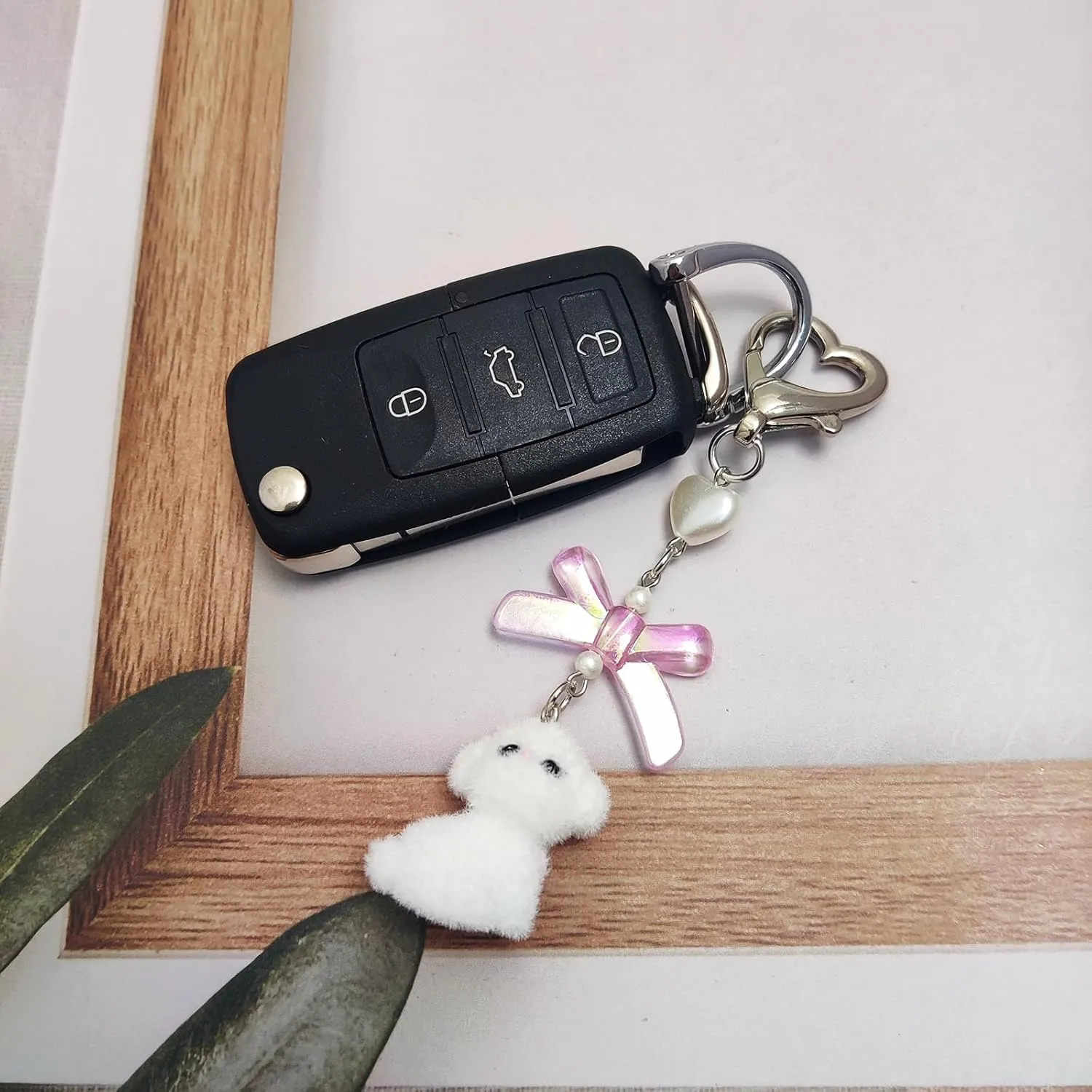 Cute Dog Keychain Fuzzy Dog Puppy Decor Keychain Aesthetic Y2K Bag Charms Stylish Dog Pendant Keychains Accessories