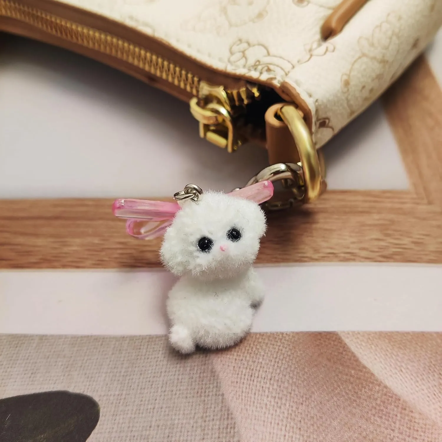 Cute Dog Keychain Fuzzy Dog Puppy Decor Keychain Aesthetic Y2K Bag Charms Stylish Dog Pendant Keychains Accessories