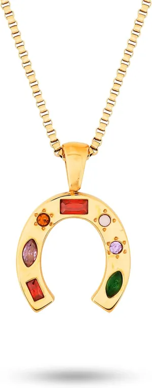 Cute Summer Essentials Lucky Horseshoe Pendant Cool Horse Necklaces Jewelry Accessories Coolest Romantic Gifts for Women Country Teen Girls Her Trendy Stuff