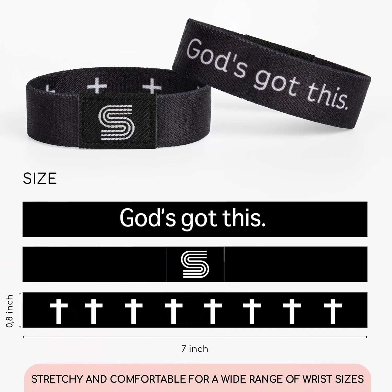 Daily Bible Verse Bracelet Scan Mothers Day Gift For Mom, Scripture Wristband Scan Phone For Prayer, God Is Greater Than The Highs And Lows Jesus Faith Christian Devotional God Band (God's Got This)