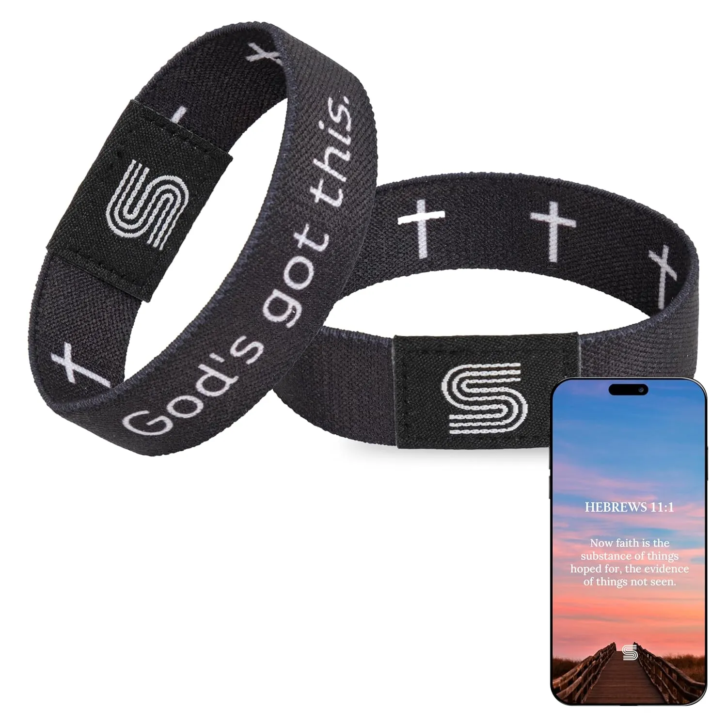 Daily Bible Verse Bracelet Scan Mothers Day Gift For Mom, Scripture Wristband Scan Phone For Prayer, God Is Greater Than The Highs And Lows Jesus Faith Christian Devotional God Band (God's Got This)