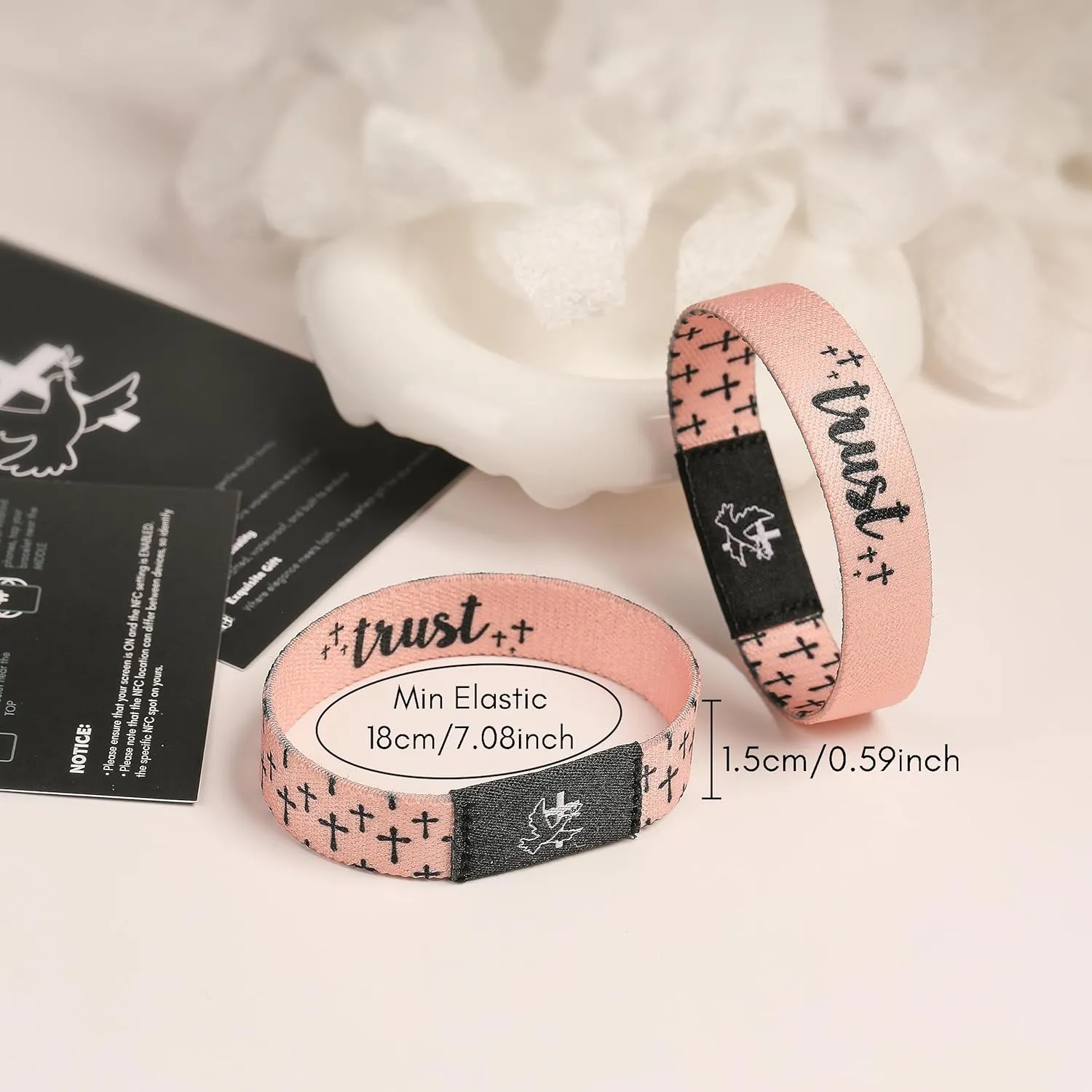 Daily Bible Verse Bracelets with NFC Christian Scripture Bracelet Jesus Faith Wristbands Religious Daily Devotional Inspirational Gifts for Men Women