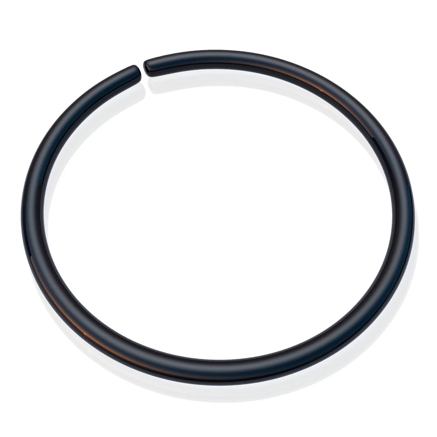 Dainty Black Nose Piercing - Stylish Black Sterling Silver 20 gauge Nose Ring - Hypoallergenic Handmade 7mm Piercing Hoop