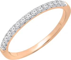 Dazzlingrock Collection Round Gemstone or Diamond Elegant Wedding Band for Women in Solid Gold