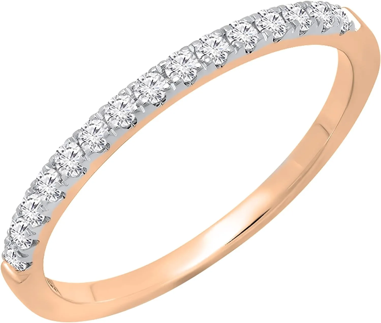 Dazzlingrock Collection Round Gemstone or Diamond Elegant Wedding Band for Women in Solid Gold