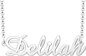 Delilah Name Necklace Personalized Sterling Silver Custom Name Necklace for Women