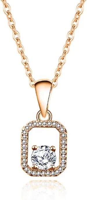 Distinctive Necklace with VVS1 Clarity Diamond, Unique Square Pendant, Elegant Diamond Jewelry for Women