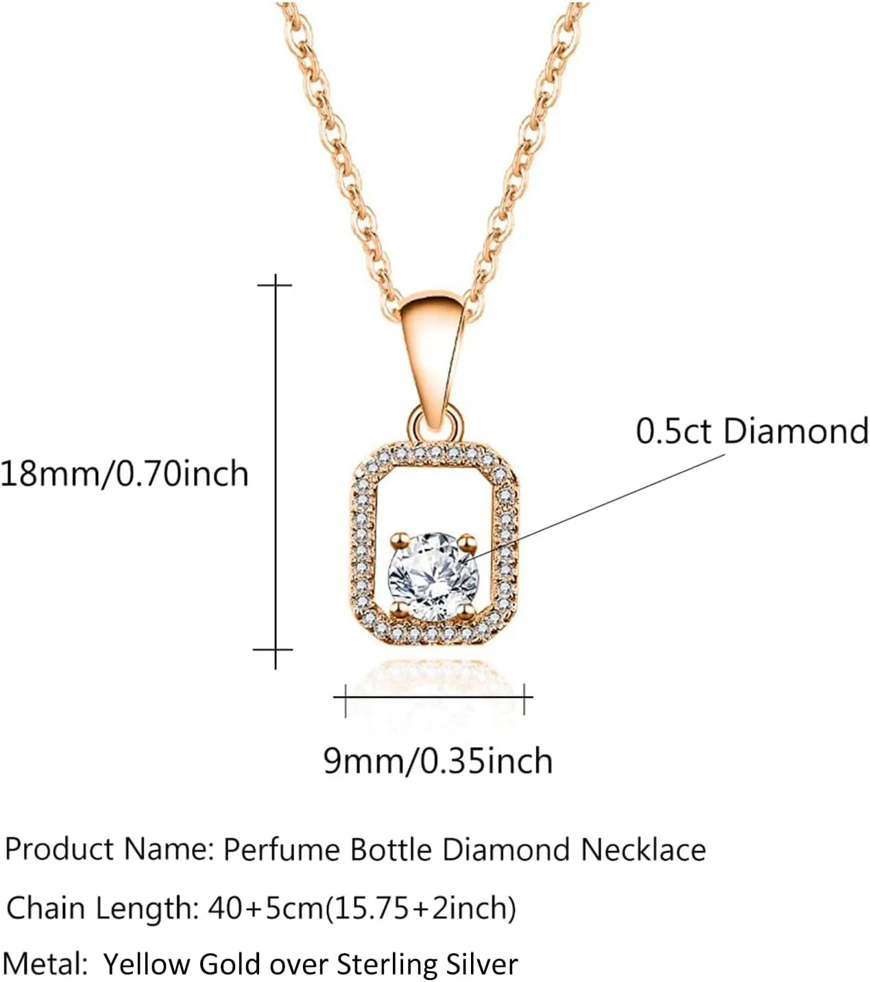 Distinctive Necklace with VVS1 Clarity Diamond, Unique Square Pendant, Elegant Diamond Jewelry for Women