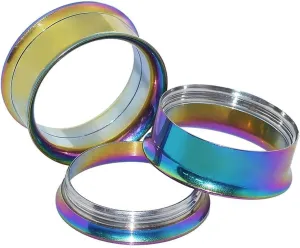Ear Plugs, 2PCS Stainless Steel Ear Plugs Multicolor Hoop Ear Gauges 12G Piercing Jewelry Set