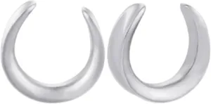 Ear Tunnels, 2PCS Ear Gauges Surgical Steel Polished U Shape Ear Gauges Piercings Jewelry