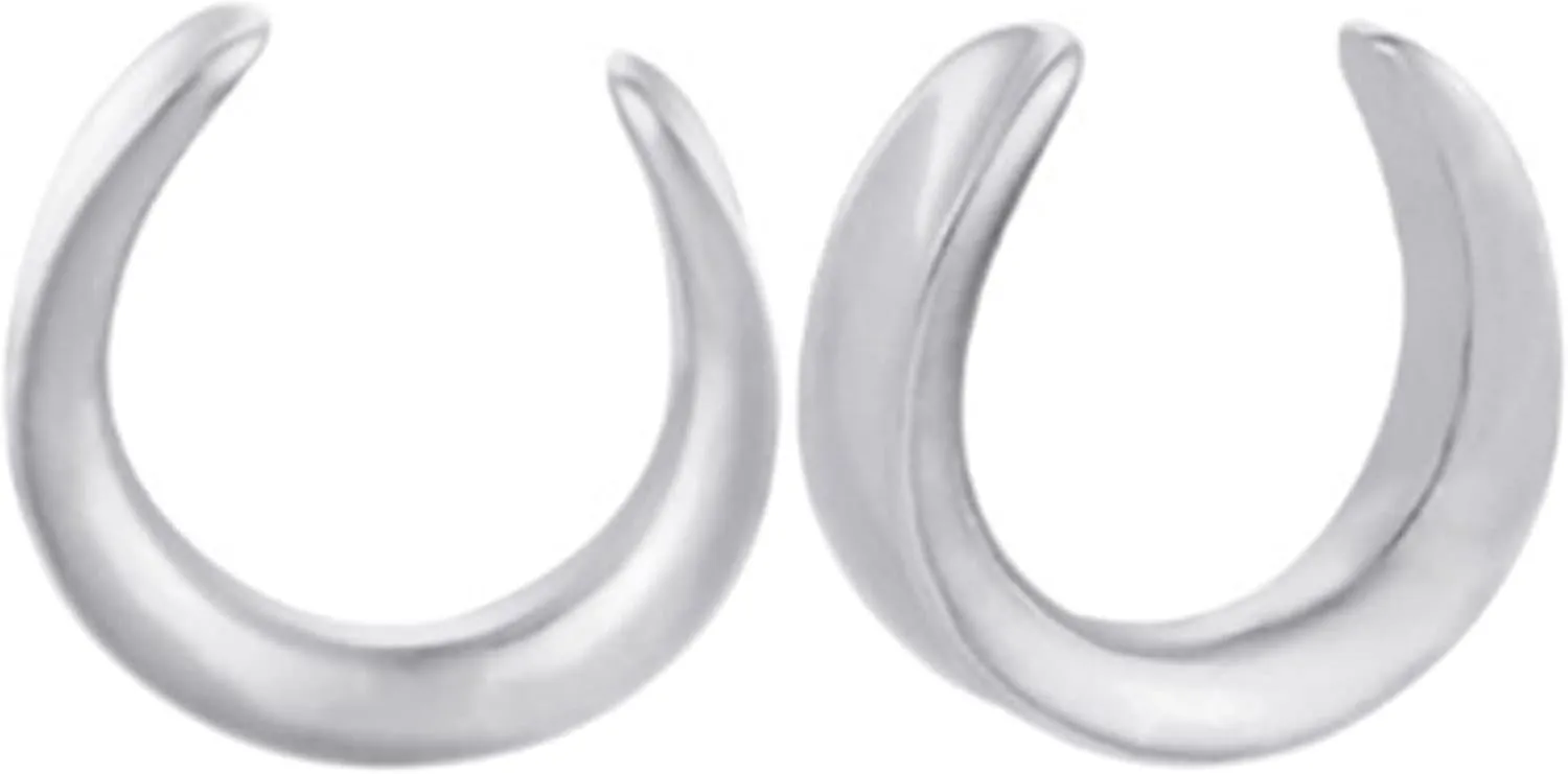 Ear Tunnels, 2PCS Ear Gauges Surgical Steel Polished U Shape Ear Gauges Piercings Jewelry
