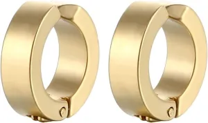Earring Cuff Men and Women,Earrings Women Stainless Steel Silver High Polished Circle Ear Cuffs Silver