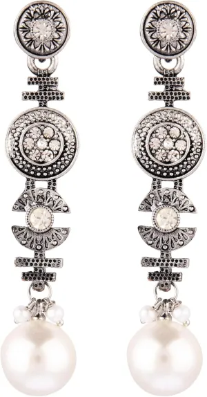 Efulgenz Indian Earrings for Women Boho Vintage Ethnic Gypsy Tribal Indian Bollywood Crystal Pearl Drop Dangle Earrings Jewelry Set