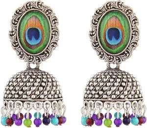 Efulgenz Oxidized Jewelry Boho Vintage Antique Tribal Indian Oxidized Silver Chandbali Dangle Statement Hook Earrings Jewelry, Copper, not known