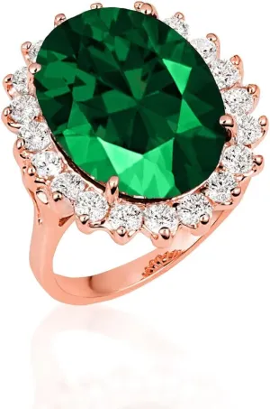 Elegant 10k Rose Gold Oval-Shaped Solitaire Personalized Birthstone Halo Ring