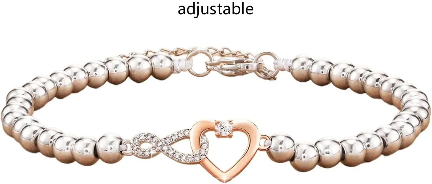 Elegant Infinities Heart Bracelet With Stylish Crystals for Women Symbolizing Friendship and Styles Daily Casual Use Heart Bracelet