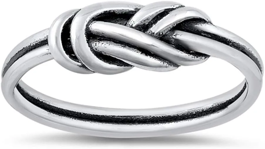Elegant Love Knot Infinity Ring New .925 Sterling Silver Band Sizes 4-10