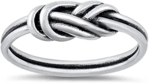 Elegant Love Knot Infinity Ring New .925 Sterling Silver Band Sizes 4-10