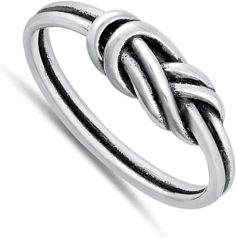 Elegant Love Knot Infinity Ring New .925 Sterling Silver Band Sizes 4-10