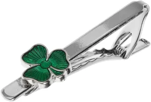 Elegant Men's Tie Clip Metal Decorative Shamrock Pins Accessory for Suit Party Wedding