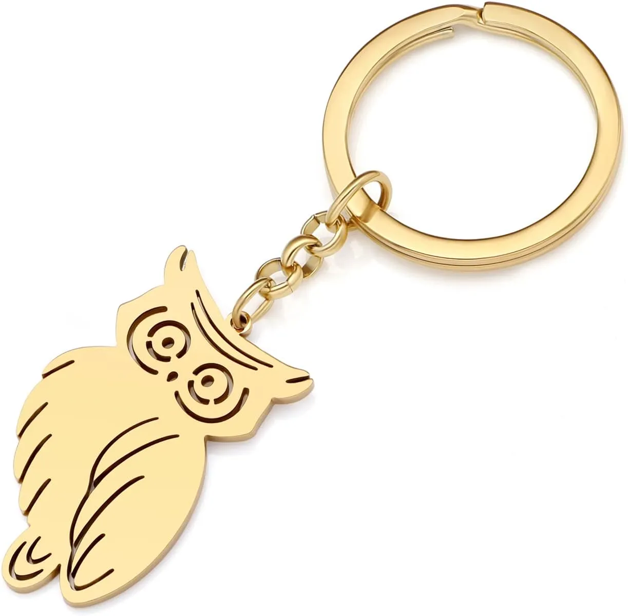 Elegant Owl Bird Keychain Stainless Steel Owl Keyring Gifts for Women Girls Car Key Charms