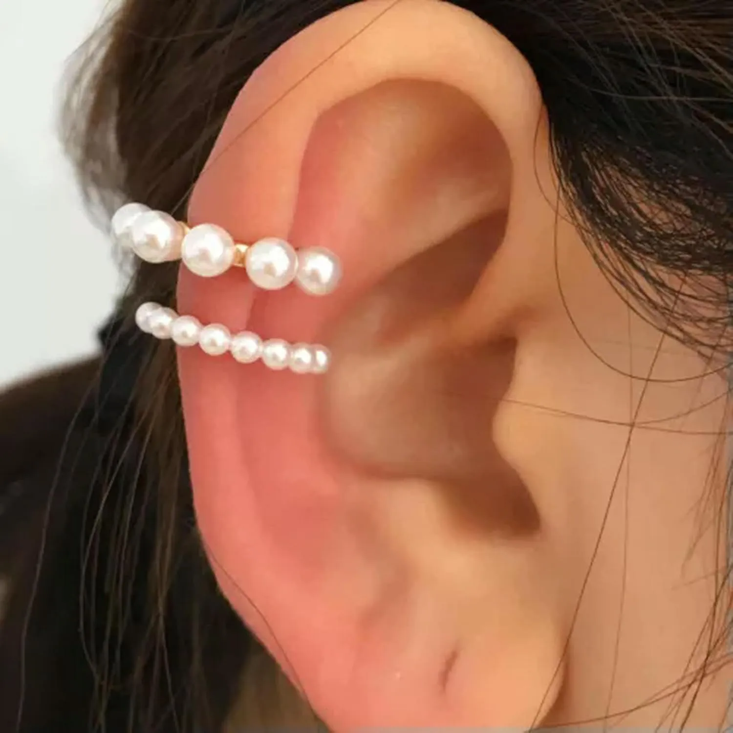 Elegant Women 925 Silver Star Leaf Flower Ear Cuff Clip Wrap Elf Stud Earring-#2