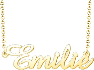 Emilie Name Necklace Personalized Sterling Silver Custom Name Necklace for Women