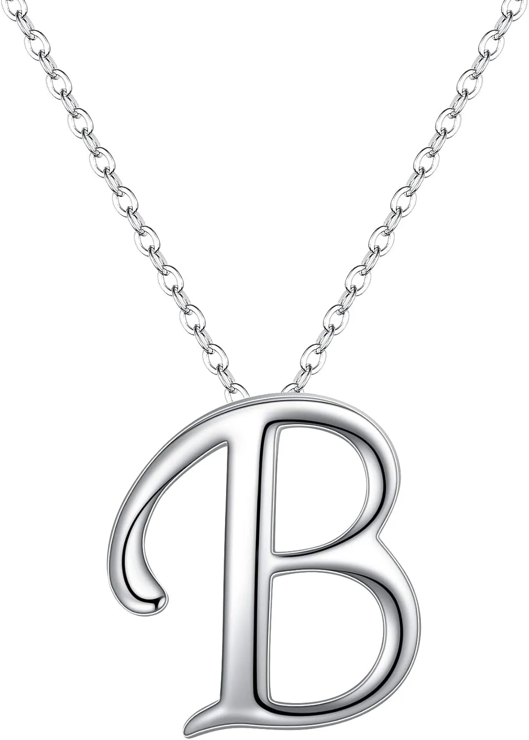 EVER FAITH Initial Necklace 925 Sterling Silver 26 Letters Alphabet Pendant Necklaces Personalized Charm Jewelry Gift for Women