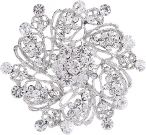 EVER FAITH Wedding Corsage Jewelry Austrian Crystal Elegant Flower Wreath Brooch Pin for Women