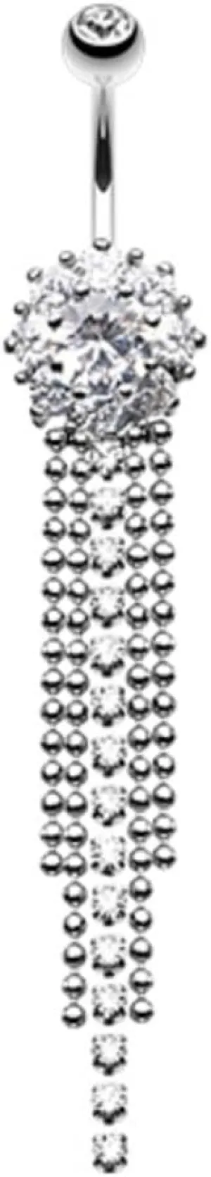 Exquisite Bedazzled Cascading WildKlass Belly Button Ring