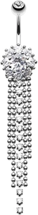 Exquisite Bedazzled Cascading WildKlass Belly Button Ring