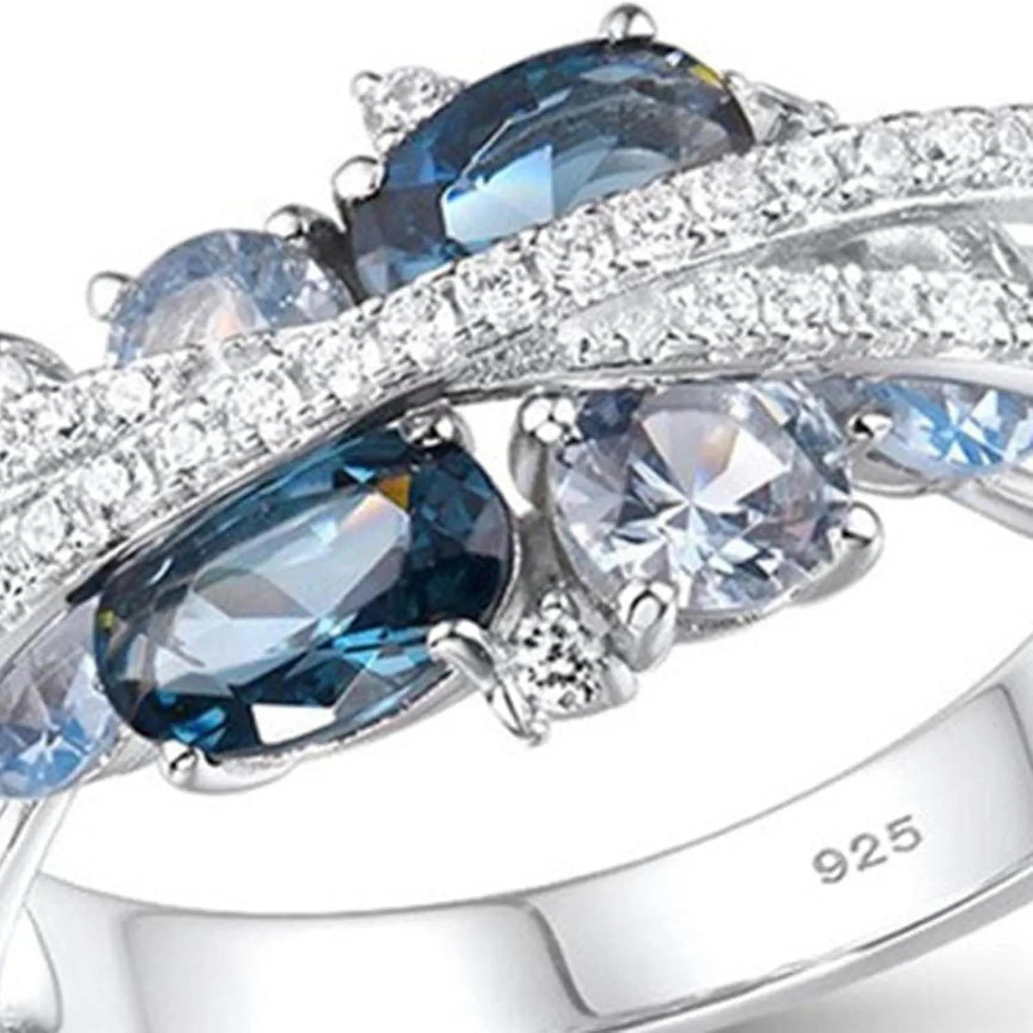 Exquisite Ring Freshing Style Ladies Couple Love Rings,Women Ring X Shape Cubic Zirconia Jewelry Vintage Bright Luster Ring for Daily Wear