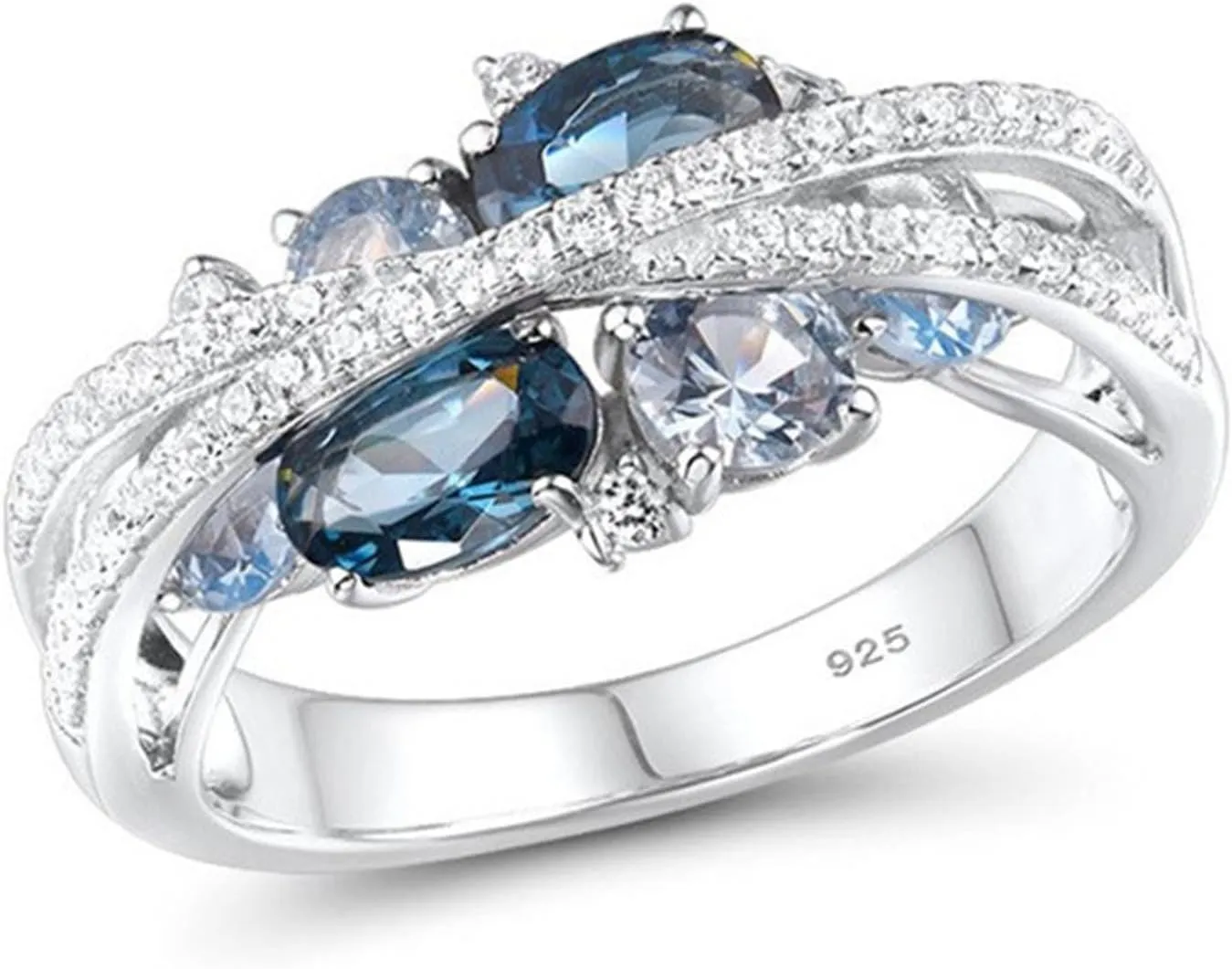 Exquisite Ring Freshing Style Ladies Couple Love Rings,Women Ring X Shape Cubic Zirconia Jewelry Vintage Bright Luster Ring for Daily Wear
