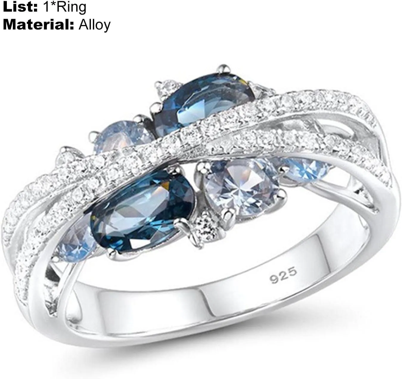 Exquisite Ring Freshing Style Ladies Couple Love Rings,Women Ring X Shape Cubic Zirconia Jewelry Vintage Bright Luster Ring for Daily Wear