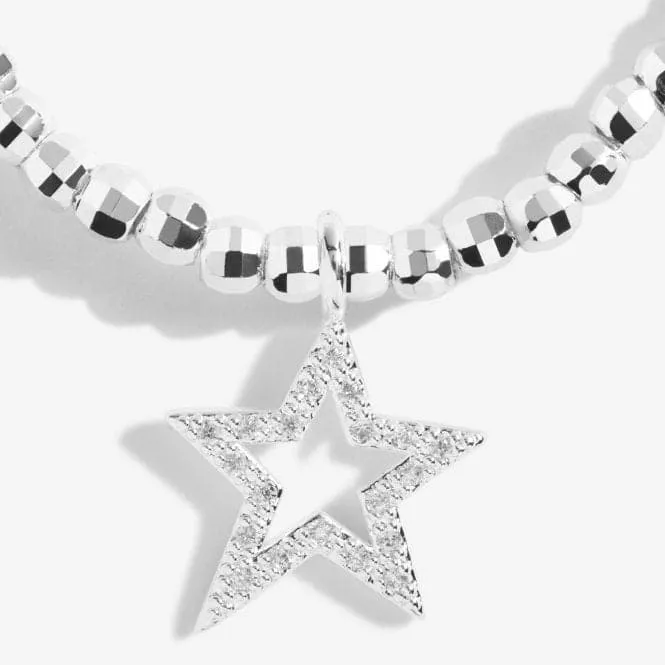 Faceted A Little Have A Magical Birthday Silver 17.5cm Stretch Bracelet 5254