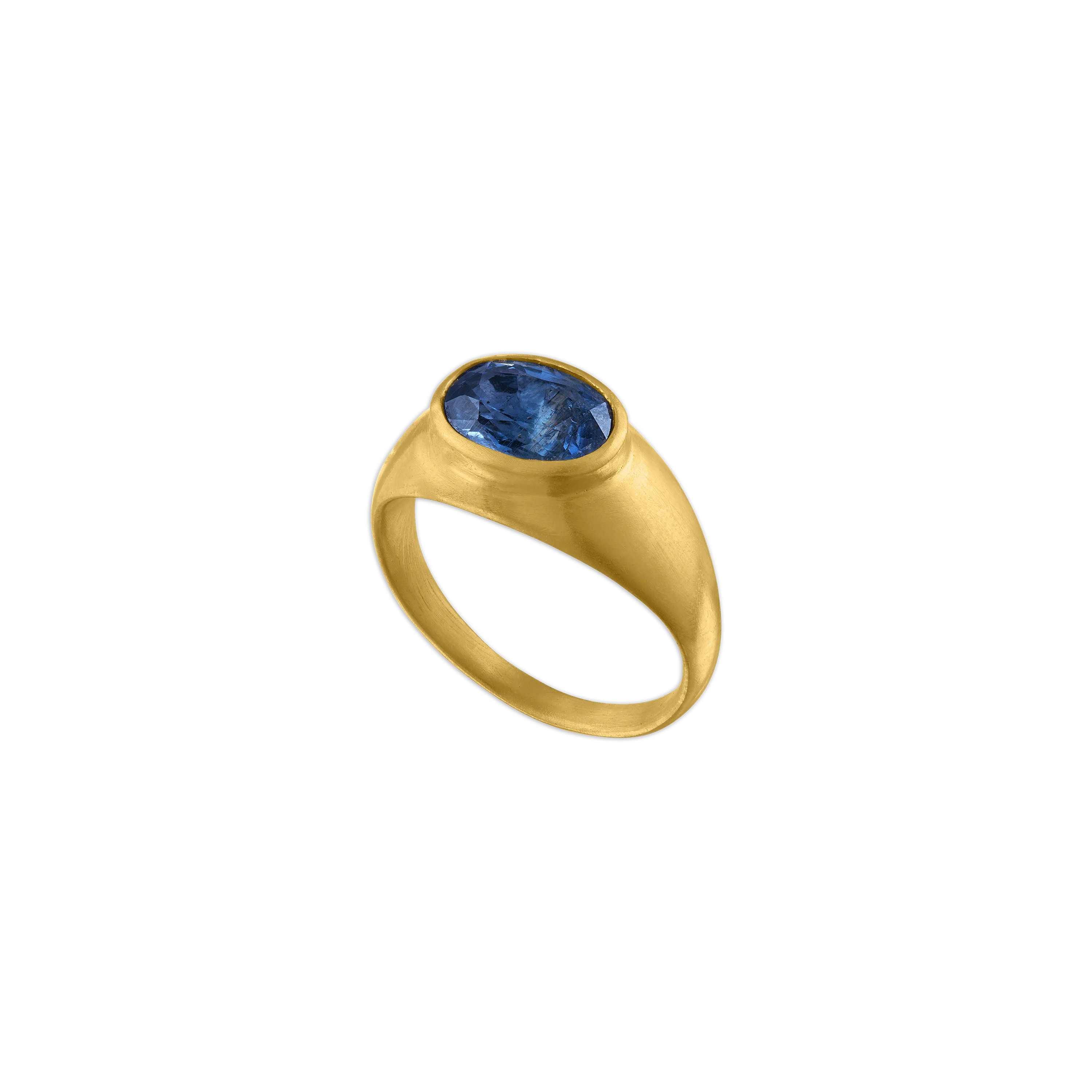 Faceted Blue Sapphire Roz Ring
