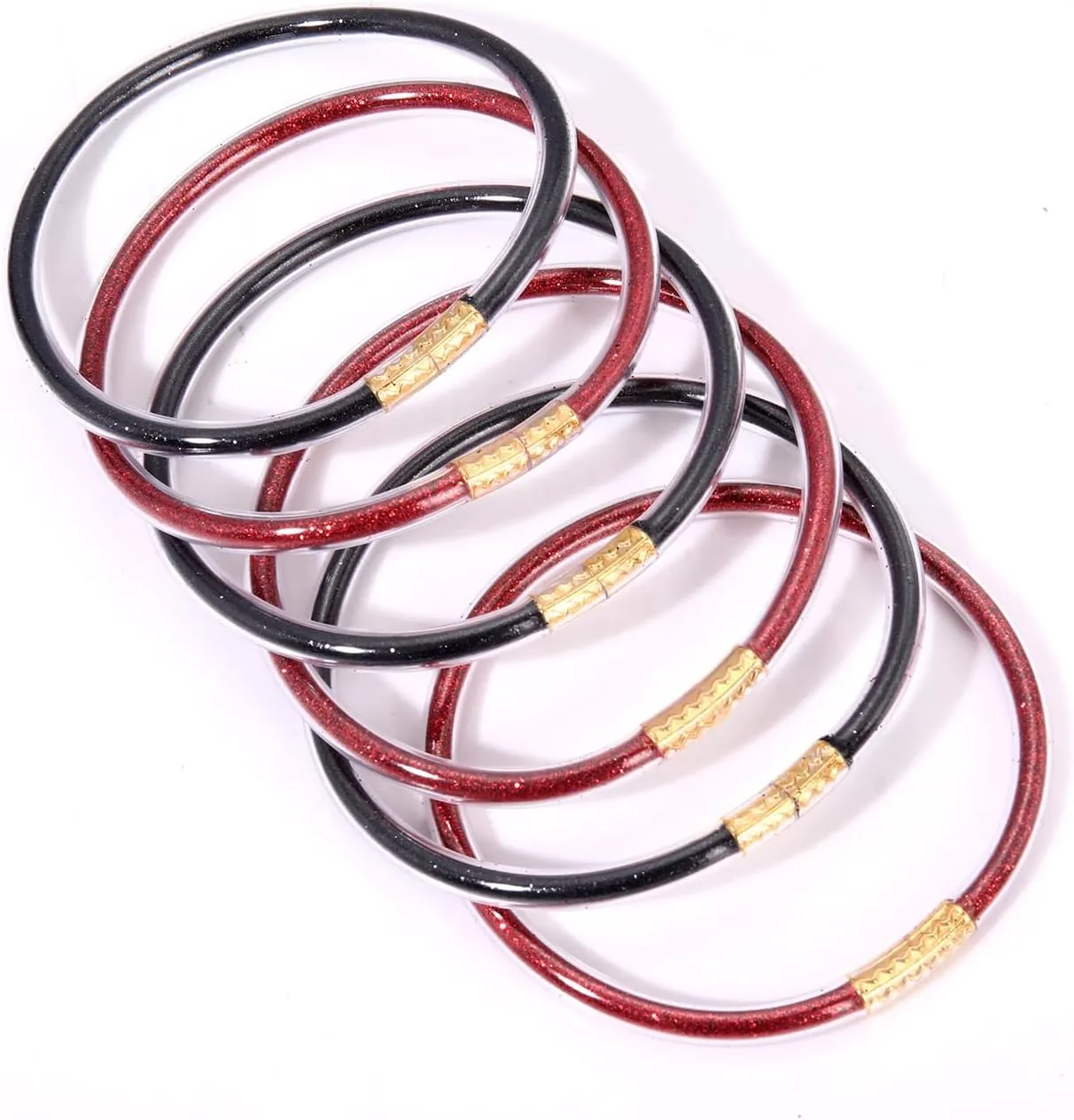 FAERLIIRY Crystal Jelly Bangles Bracelets Game Day Bracelets for Women Bamboo Filled Jelly Rhinestone Silicone Bracelet Stacking Football Bracelets Game Day Jewelry Accessories Sports Fan Gifts