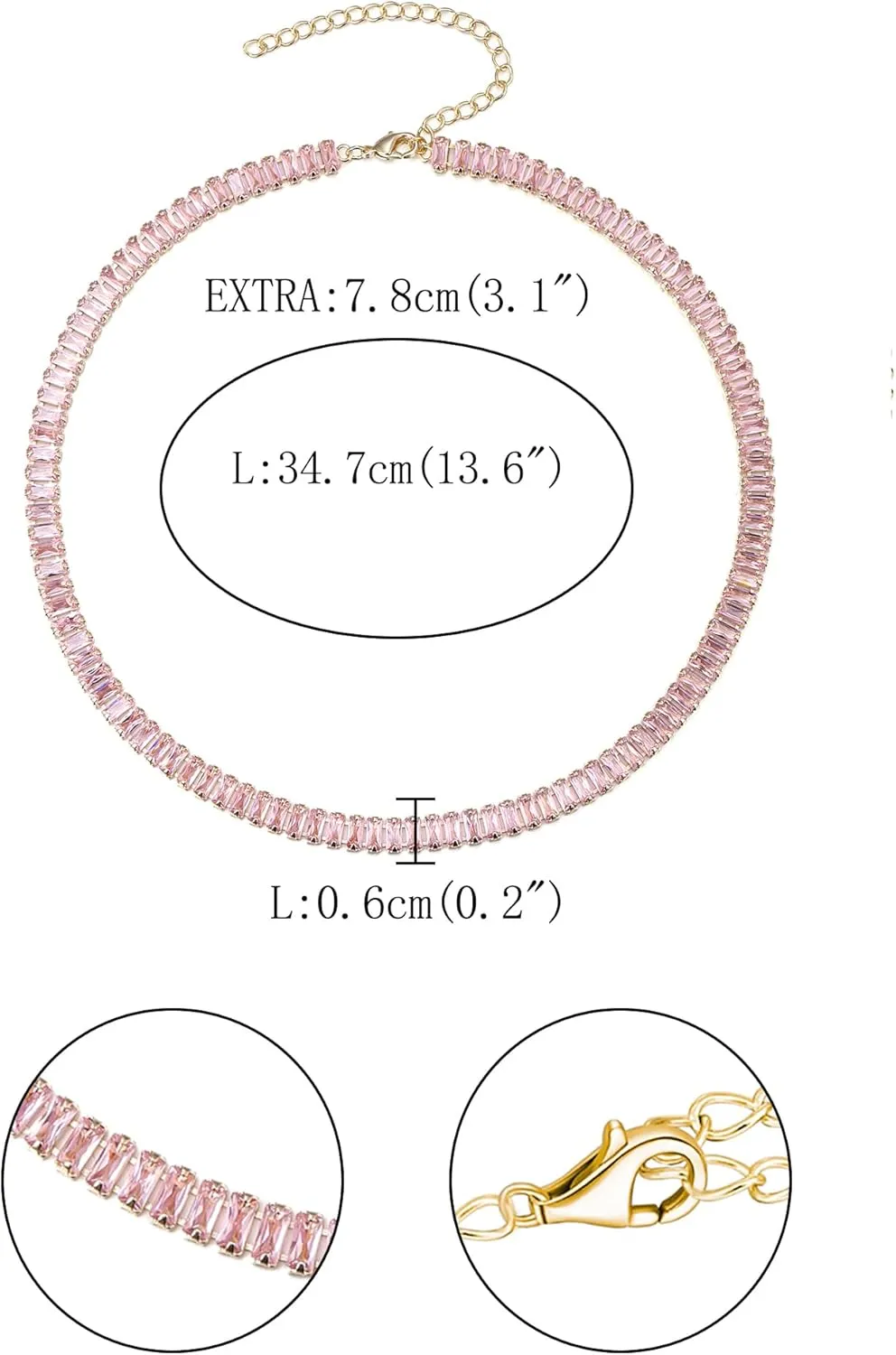 FANZE Sparkly Tennis Necklaces for Women Cubic Zirconia Gold Plated Choker Necklace Dainty Jewelry Gifts for Holiday Wedding Party Prom Valentines Day