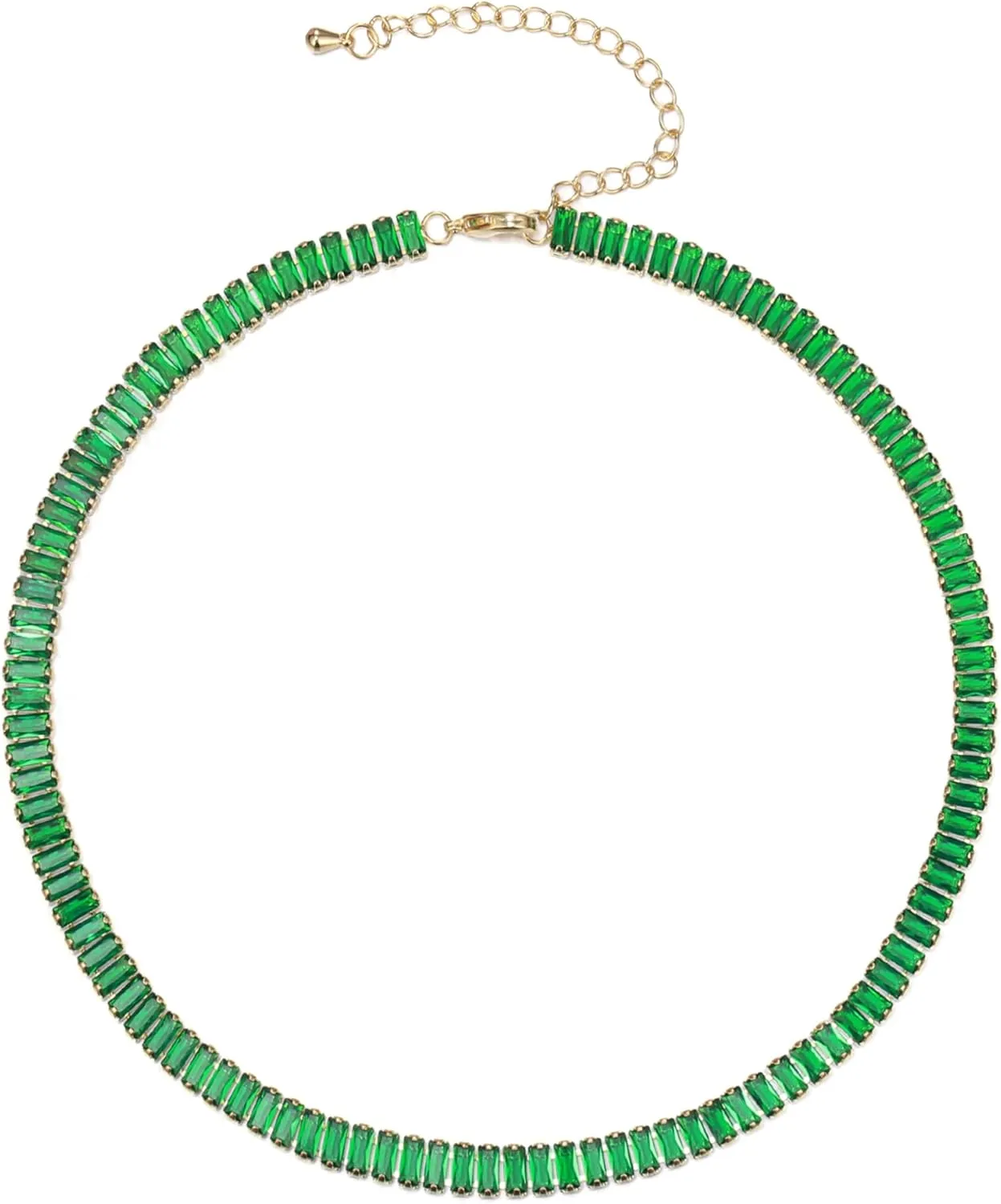 FANZE Sparkly Tennis Necklaces for Women Cubic Zirconia Gold Plated Choker Necklace Dainty Jewelry Gifts for Holiday Wedding Party Prom Valentines Day