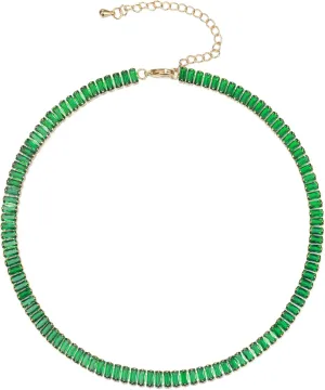 FANZE Sparkly Tennis Necklaces for Women Cubic Zirconia Gold Plated Choker Necklace Dainty Jewelry Gifts for Holiday Wedding Party Prom Valentines Day